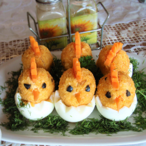 Закуска "Цыплята". Банкет меню кафе Рыбацкий Кордон.